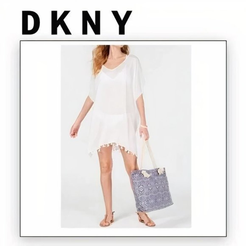 Dkny Women's swim Cover-up White L/XL - Picture 2 of 7
